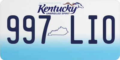 KY license plate 997LIO