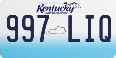 KY license plate 997LIQ