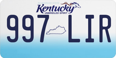 KY license plate 997LIR