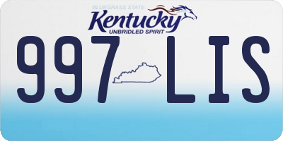 KY license plate 997LIS