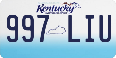 KY license plate 997LIU