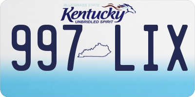 KY license plate 997LIX
