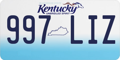 KY license plate 997LIZ