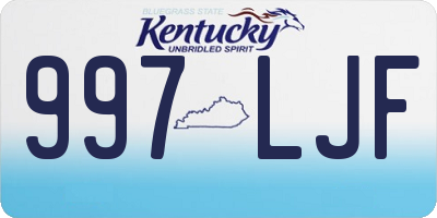 KY license plate 997LJF