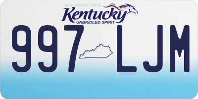 KY license plate 997LJM