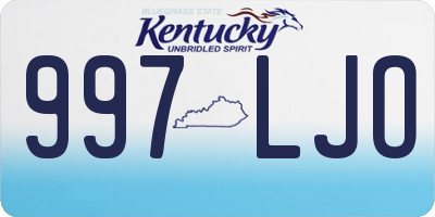 KY license plate 997LJO