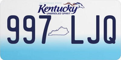 KY license plate 997LJQ