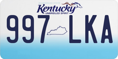 KY license plate 997LKA