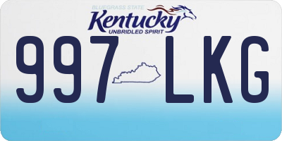 KY license plate 997LKG