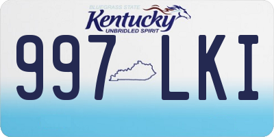 KY license plate 997LKI