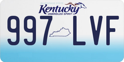 KY license plate 997LVF