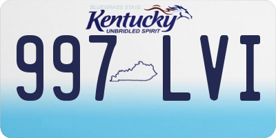 KY license plate 997LVI