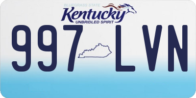 KY license plate 997LVN