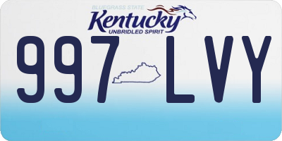 KY license plate 997LVY