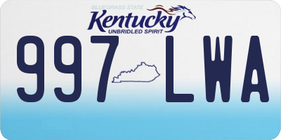 KY license plate 997LWA