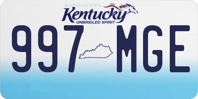 KY license plate 997MGE