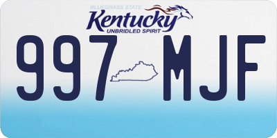 KY license plate 997MJF