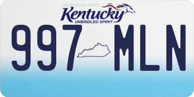 KY license plate 997MLN
