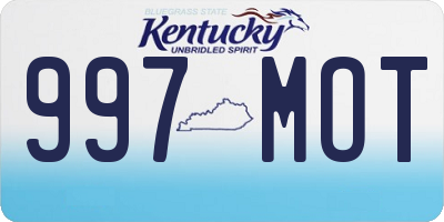 KY license plate 997MOT