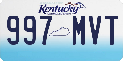 KY license plate 997MVT