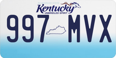 KY license plate 997MVX