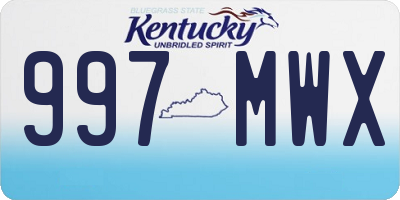 KY license plate 997MWX