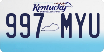 KY license plate 997MYU