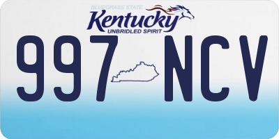 KY license plate 997NCV