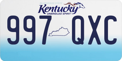 KY license plate 997QXC