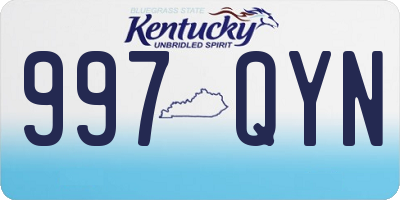 KY license plate 997QYN