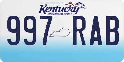 KY license plate 997RAB