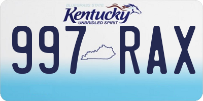 KY license plate 997RAX