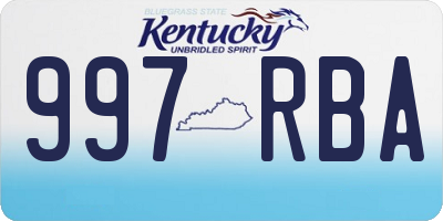 KY license plate 997RBA