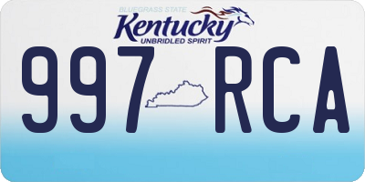 KY license plate 997RCA