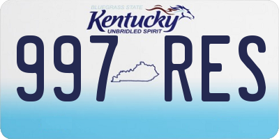 KY license plate 997RES