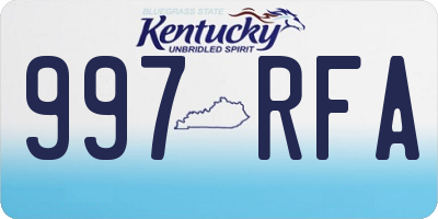 KY license plate 997RFA