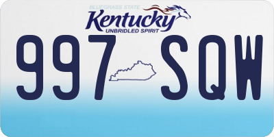 KY license plate 997SQW