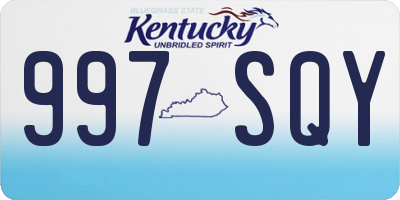 KY license plate 997SQY