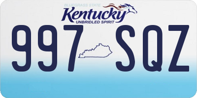 KY license plate 997SQZ
