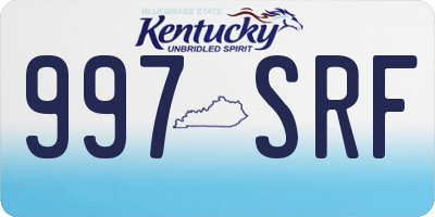 KY license plate 997SRF