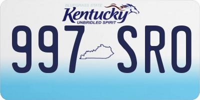 KY license plate 997SRO