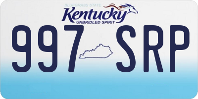 KY license plate 997SRP