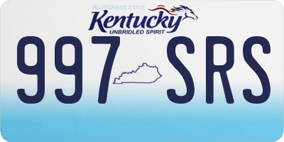 KY license plate 997SRS
