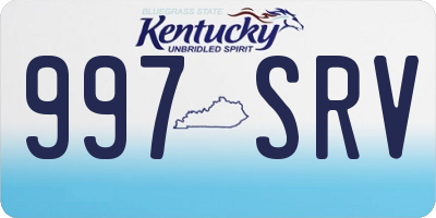 KY license plate 997SRV