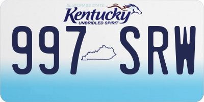 KY license plate 997SRW