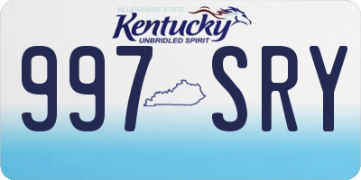 KY license plate 997SRY