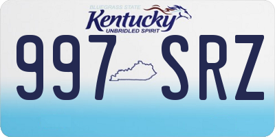 KY license plate 997SRZ