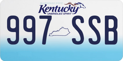 KY license plate 997SSB