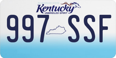 KY license plate 997SSF
