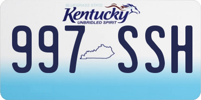 KY license plate 997SSH